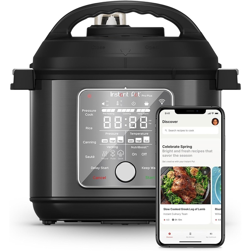 Instant Pot Pro Plus Wi-Fi Smart 10-in-1, Pressure Cooker, Slow Cooker, Rice Cooker, Steamer, Saut Pan, Yogurt Maker, Warmer, Canning Pot, Sous Vide, Includes App with Over 800 Recipes, 6 Quart | Bigbigmart.com