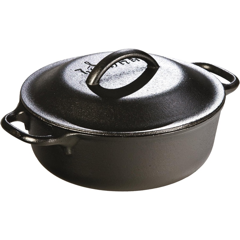 Lodge 2 Quart Pre-Seasoned Cast Iron Dutch Oven with Lid – Dual Handles – Use in the Oven, on the Stove, on the Grill or over the Campfire – Black | Bigbigmart.com