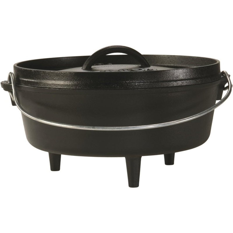 Lodge 4 Quart Pre-Seasoned Cast Iron Camp Dutch Oven with Lid – Dual Handles – Use in the Oven, on the Stove, on the Grill or over the Campfire – Black | Bigbigmart.com