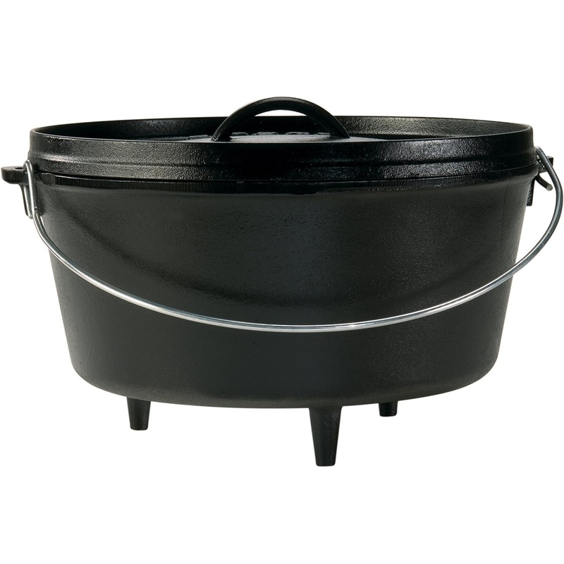 Lodge 8 Quart Pre-Seasoned Cast Iron Camp Dutch Oven with Lid – Dual Handles – Use in the Oven, on the Stove, on the Grill or over the Campfire – Black | Bigbigmart.com