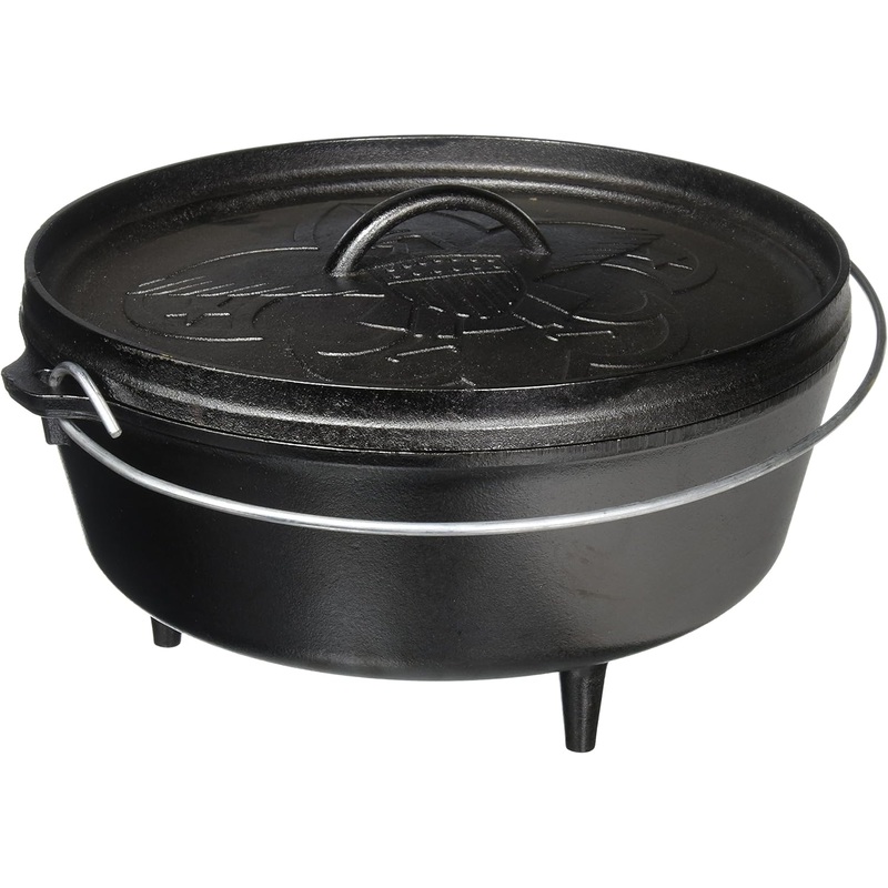 Lodge L12CO3BS Boy Scouts of America Cast Iron Camp Dutch Oven, Pre-Seasoned, 6-Quart, Black | Bigbigmart.com