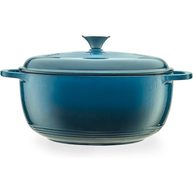Mercer Culinary Enameled Cast Iron Round Dutch Oven, 6 qt., Turquoise | Bigbigmart.com