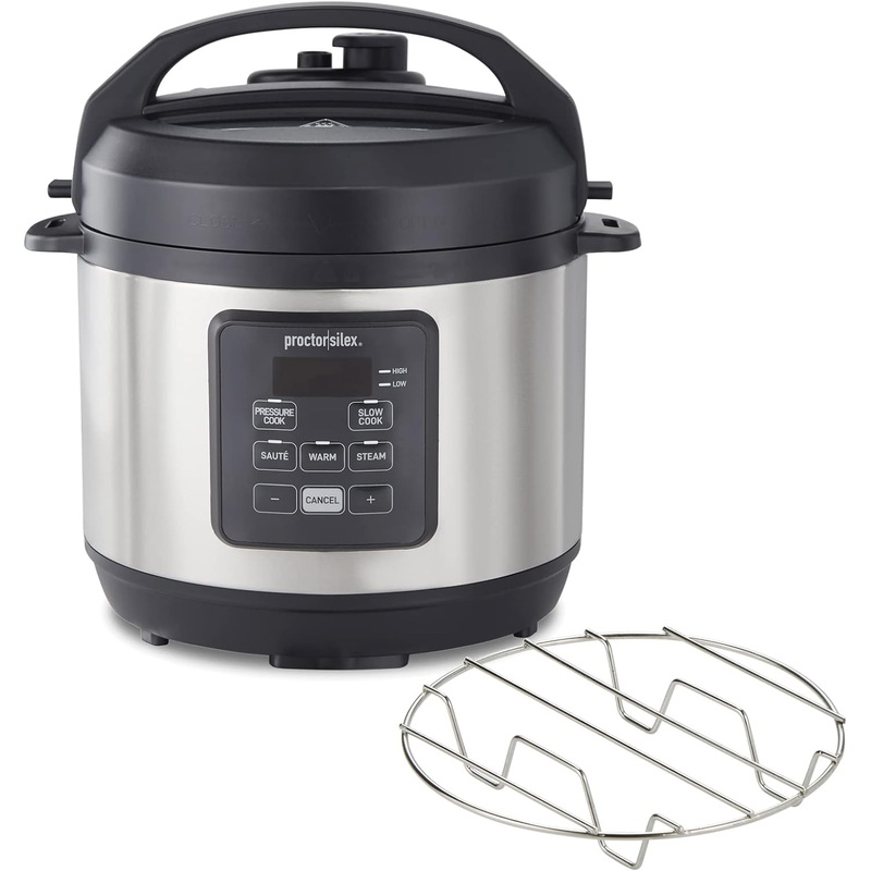 Proctor-Silex Simplicity 4-in-1 Electric Pressure Cooker, 3 Quart Multi-Function With Slow Cook, Steam, Saut, Rice, Stainless Steel (34503) | Bigbigmart.com