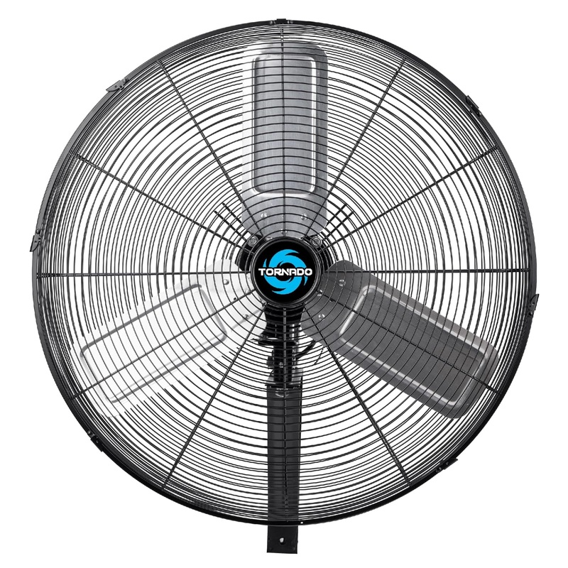 Tornado 24 Inch Pro Series High Velocity Oscillating Wall Mount Fan For Commercial, Industrial Use 3 Speed 7600 CFM 6.6 FT Cord UL Safety Listed | Bigbigmart.com