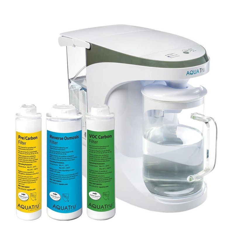 AQUA TRU Carafe | Countertop Water Purifier for PFAS and Other Contaminants with Exclusive 4-Stage Ultra Reverse Osmosis Technology (No Plumbing or Installation Required) | BPA Free | Bigbigmart.com
