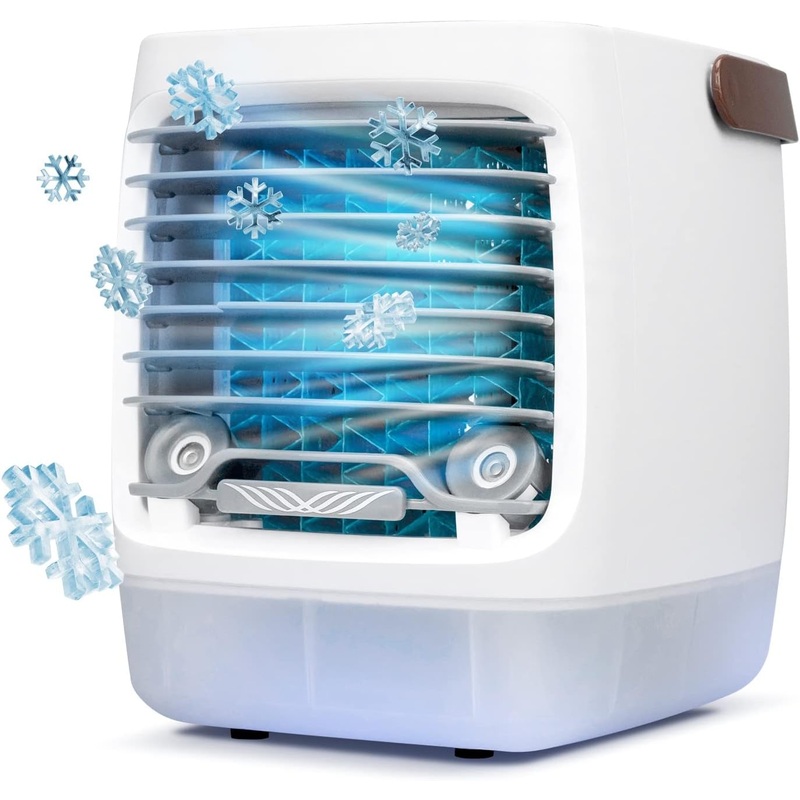 ChillWell 2.0 Evaporative Air Cooler for Room – 4-Speed Mini Portable Swamp Coolers with Humidifier | Indoor Personal Cooling Unit In Bedroom, Home Office, and Camping | USB- Rechargeable, Easy Setup | Bigbigmart.com
