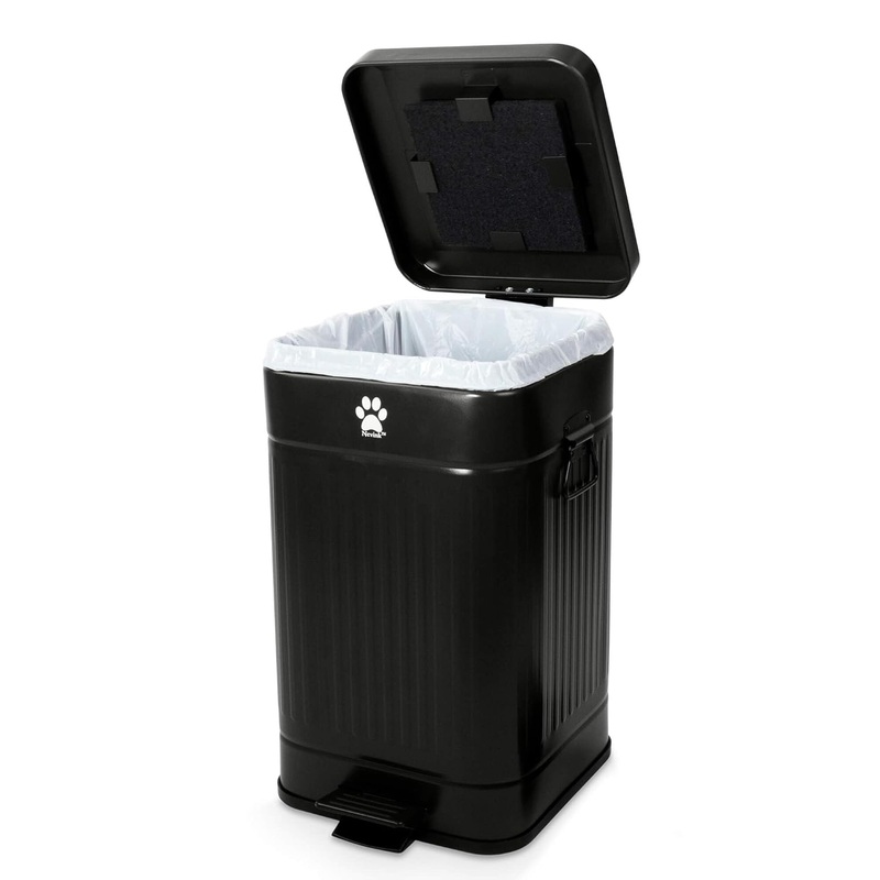 Dog Poop Trash Can Outside – Outdoor Dog Waste Trash Can with Lid – Odor Proof Waste Station Container for Backyard – 12L/3.2Gal (Black) | Bigbigmart.com