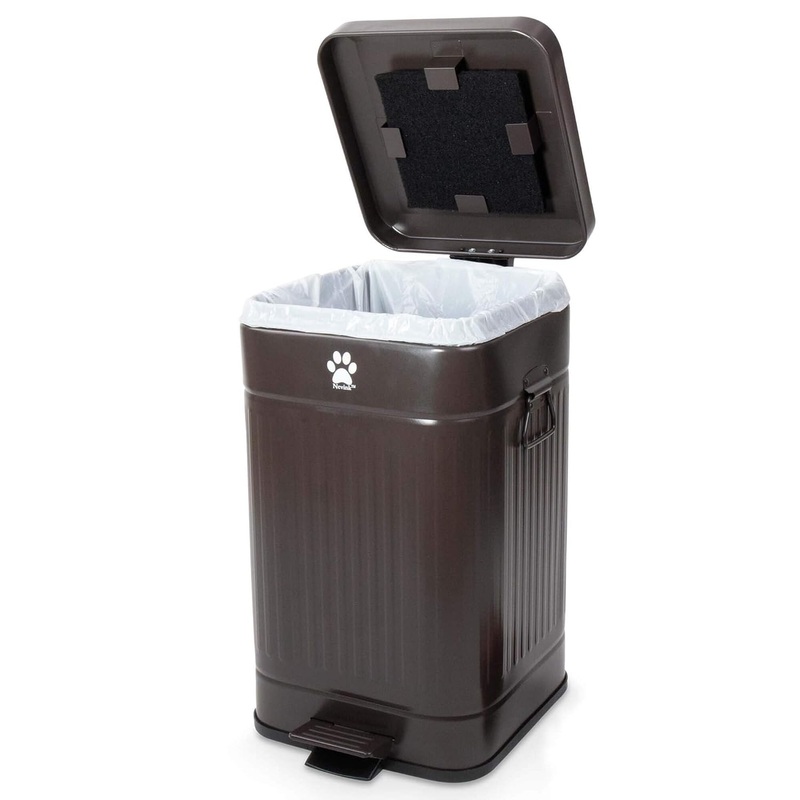 Dog Poop Trash Can Outside – Outdoor Dog Waste Trash Can with Lid – Odor Proof Waste Station Container for Backyard – 12L/3.2Gal (Mulch) | Bigbigmart.com