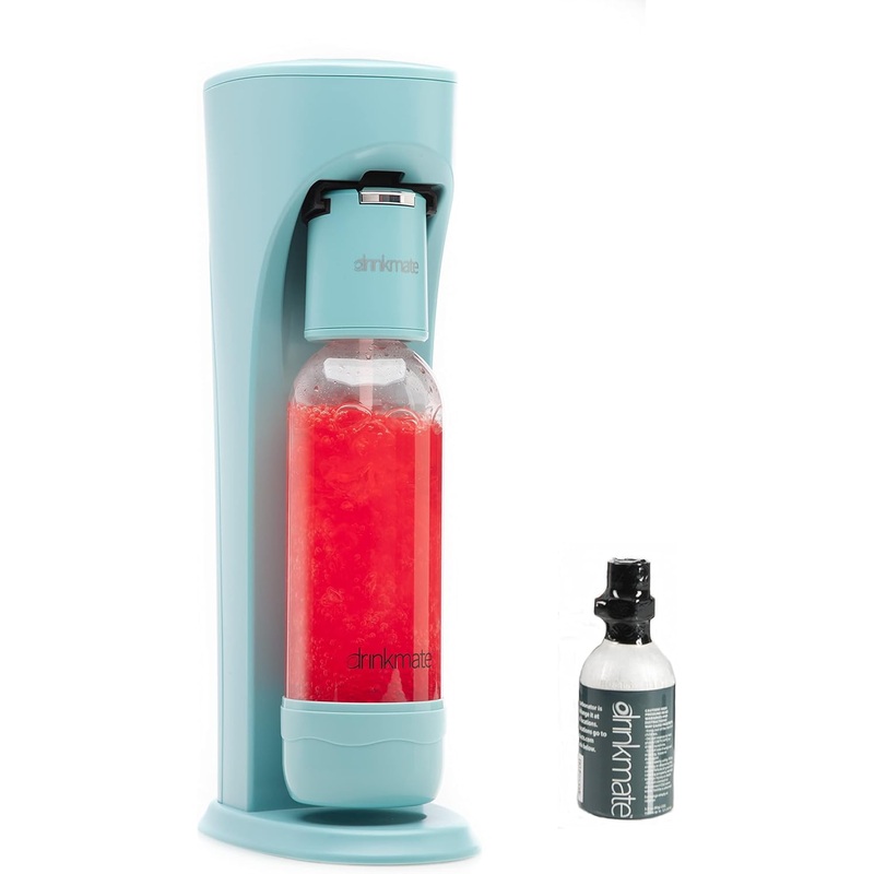 Drinkmate OmniFizz Sparkling Water and Soda Maker, Carbonates Any Drink, with 3oz CO2 Test Cylinder (Arctic Blue) | Bigbigmart.com