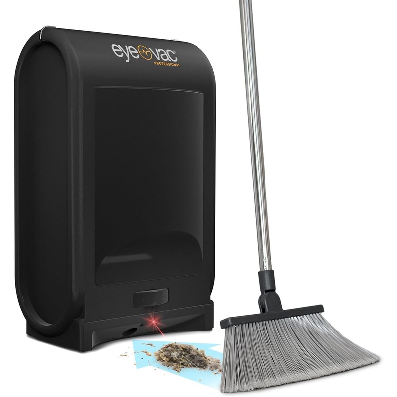 EyeVac Pro Touchless Vacuum Automatic Dustpan – Ultra Fast & Powerful – Great for Sweeping Salon Pet Hair Food Dirt Kitchen, Corded Canister Vacuum, Bagless, Automatic Sensors, 1400 Watt (Black) | Bigbigmart.com