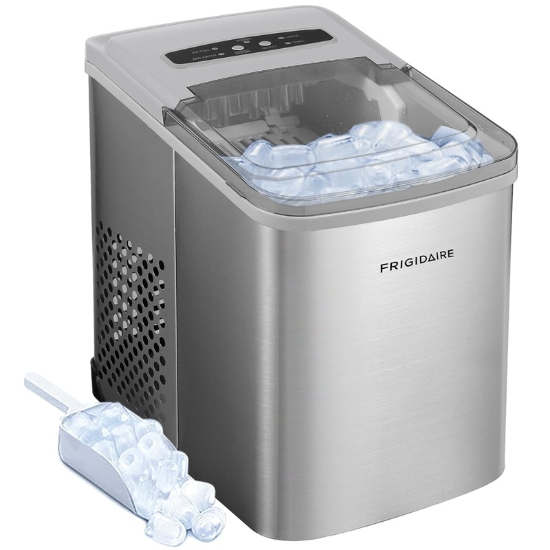 Frigidaire Countertop Ice Maker, Compact Machine, 26 lbs per day, Stainless | Bigbigmart.com
