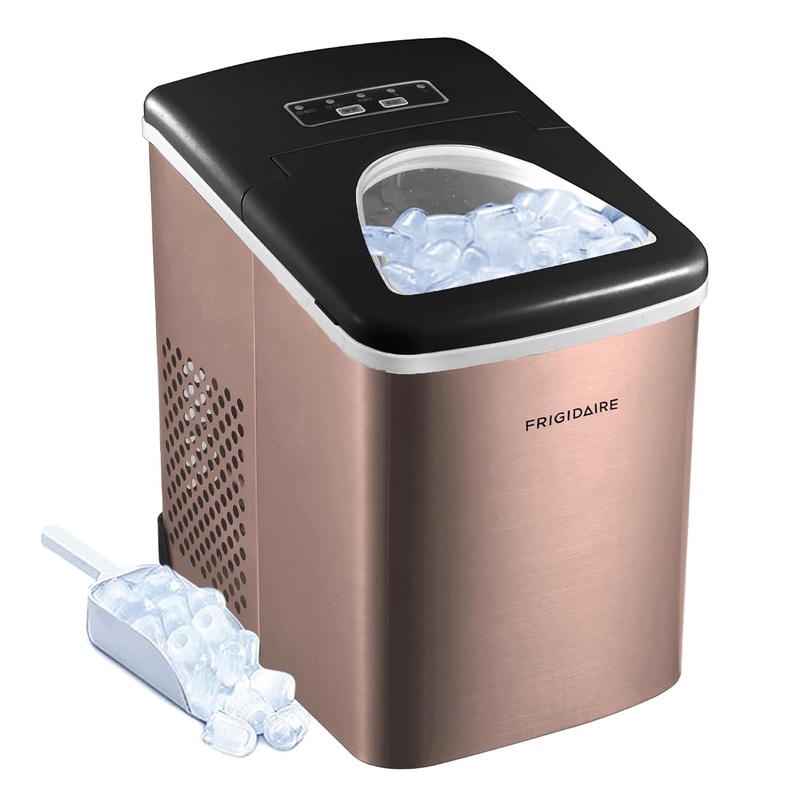Frigidaire EFIC117-SSCOPPER-COM Stainless Steel Ice Maker, 26lb per day, COPPER STAINLESS | Bigbigmart.com
