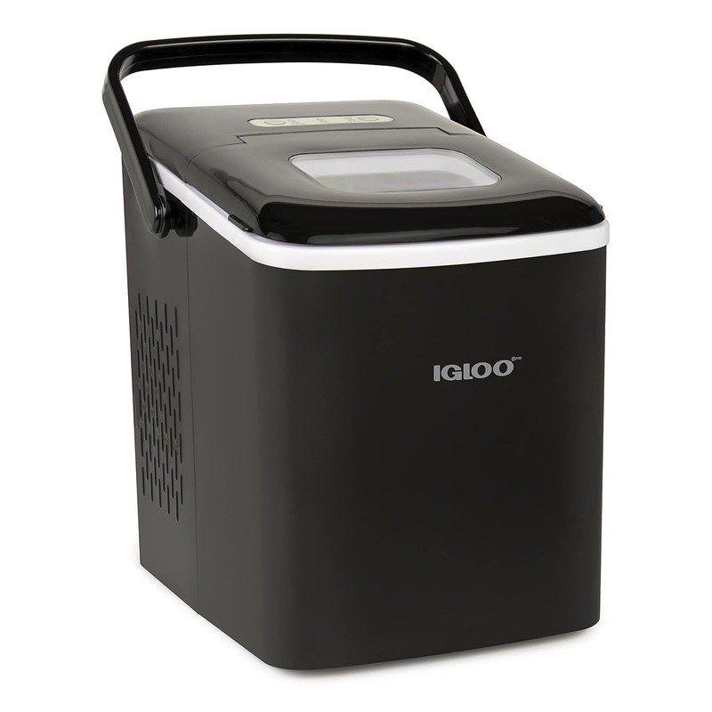 Igloo Premium Self-Cleaning Countertop Ice Maker Machine, Handled Portable Ice Maker, Produces 26 lbs. in 24 hrs. with Ice Cubes Ready in 6-8 minutes, Comes with Ice Scoop and Basket | Bigbigmart.com