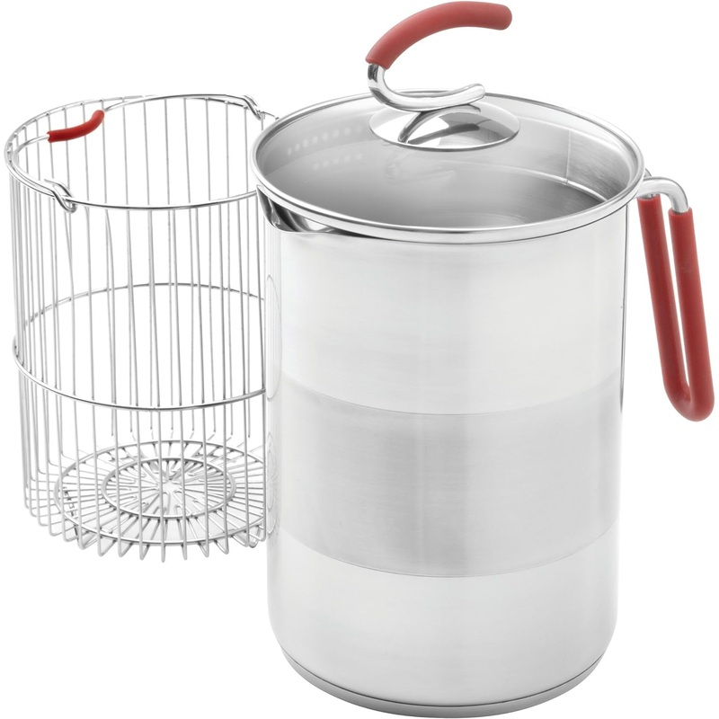 Kuhn Rikon 4th Burner Pot with Glass Lid and Steam basket 12 cup | Bigbigmart.com