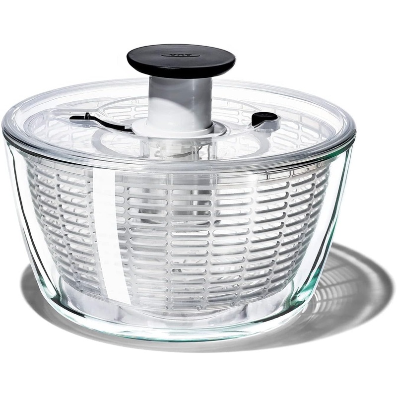 OXO Good Grips Glass Salad Spinner, Large/6.22 Quart, Clear | Bigbigmart.com