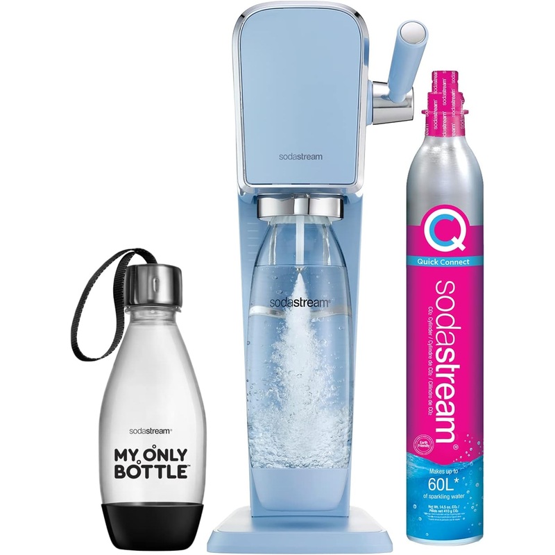 SodaStream Art Sparkling Water Maker (Blue) with CO2 and Two Carbonating Bottles | Bigbigmart.com
