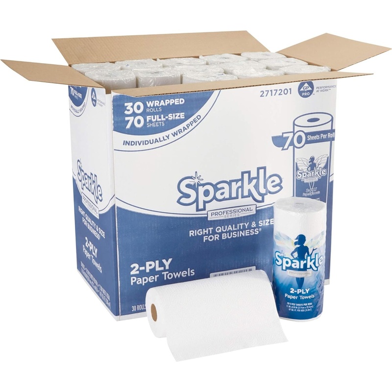 Sparkle Professional Series 2-Ply Perforated Kitchen Paper Towel Rolls by GP PRO (Georgia-Pacific), 2717201, 70 Sheets Per Roll, 30 Rolls Per Case | Bigbigmart.com