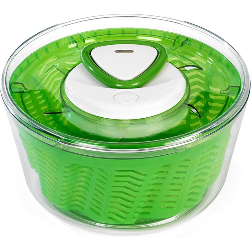 Zyliss Easy Spin 2 AquaVent Large Salad Spinner – Salad Spinner with Pull Cord – Salad Bowl for 4 to 6 Servings – Manual Vegetable and Fruit Dryer – Vegetable Spinner with Brake – Green, Large | Bigbigmart.com
