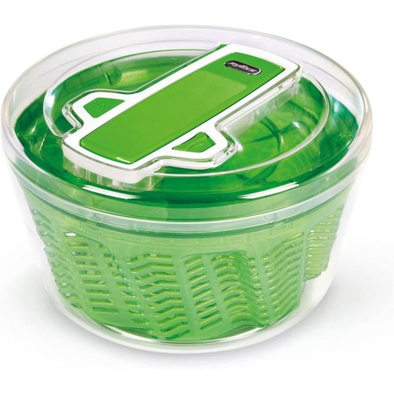 Zyliss Swift Dry Salad Spinner Large – Plastic Lettuce Colander and Spinner – Vegetable and Fruit Washer and Dryer – Dishwasher Safe Produce Tosser and Salad Spinner – Green, Large | Bigbigmart.com