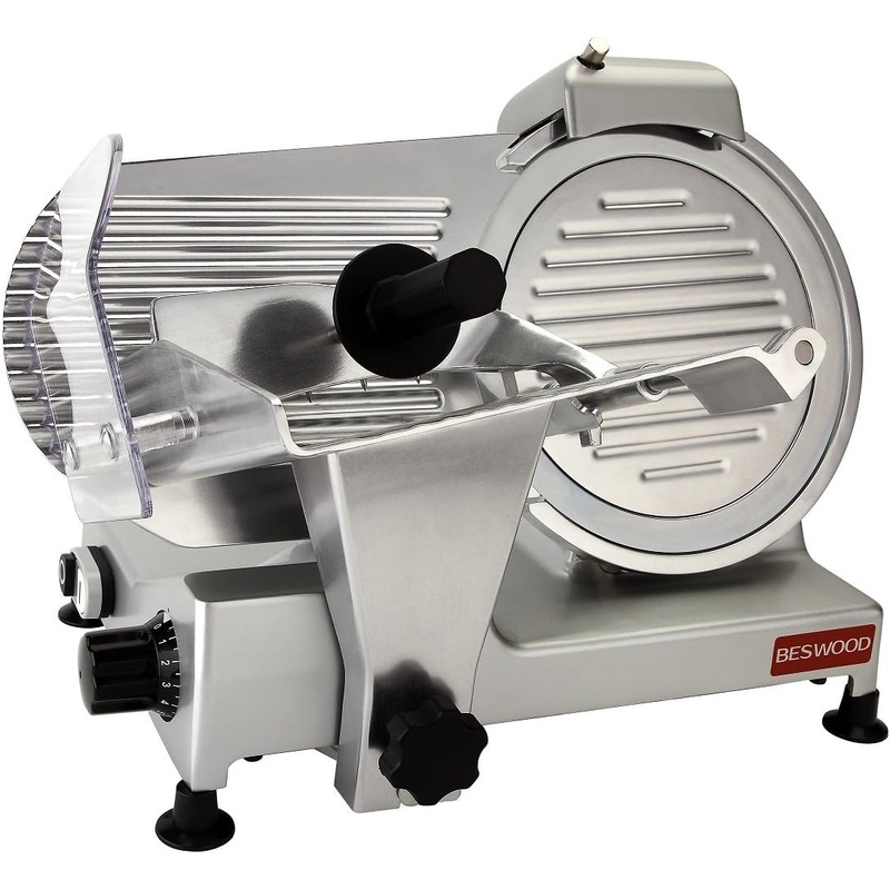 10 Premium Chromium-plated Steel Blade Electric Deli Meat Cheese Food Slicer Commercial and for Home use 240W BESWOOD250 | Bigbigmart.com