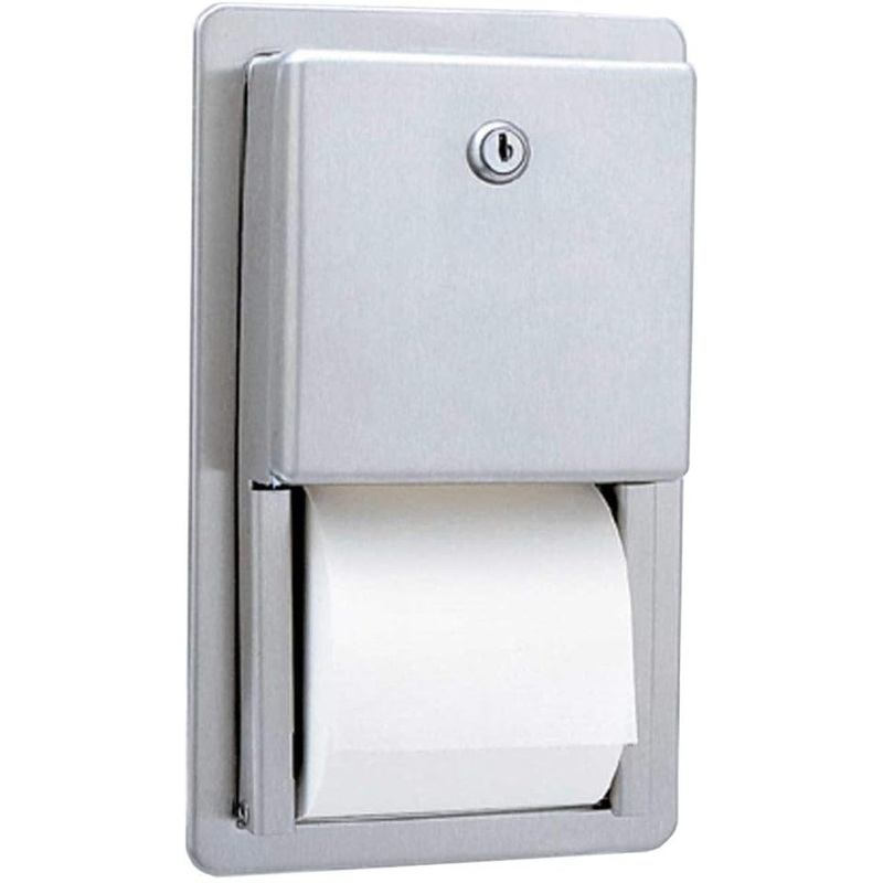 BOBRICK 3888 ClassicSeries Stainless Steel Recessed Multi-Roll Toilet Tissue Dispenser, Satin Finish, 12-1/2 Height, 7-9/16 Width 2-15/16 Depth | Bigbigmart.com