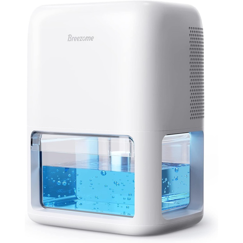 BREEZOME 60 OZ Dehumidifiers for Home, Dual-Semiconductor Quiet Dehumidifier with Timer Sleep Mode Auto-Off 7 Colors Light Portable Small Dehumidifiers for Bathroom, Cloakroom, RV | Bigbigmart.com