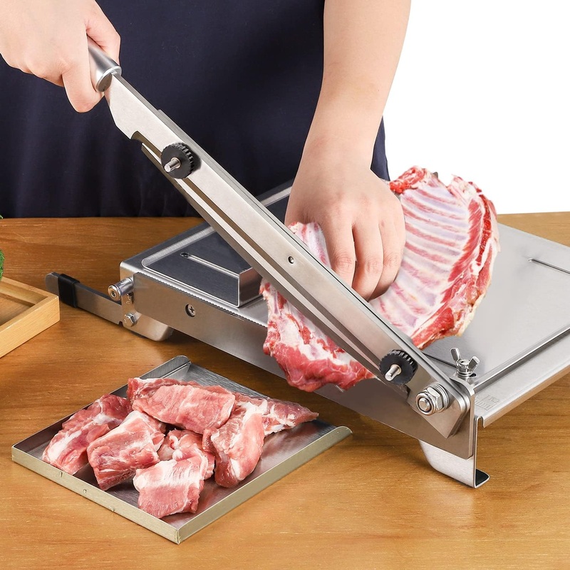 CGOLDENWALL 2 BLADES Manual Ribs Meat Chopper Slicer Stainless Steel Hard Bone Cutter Beef Mutton Household Vegetable Food Slicer Slicing Machine for Whole Chicken Rib Spine | Bigbigmart.com