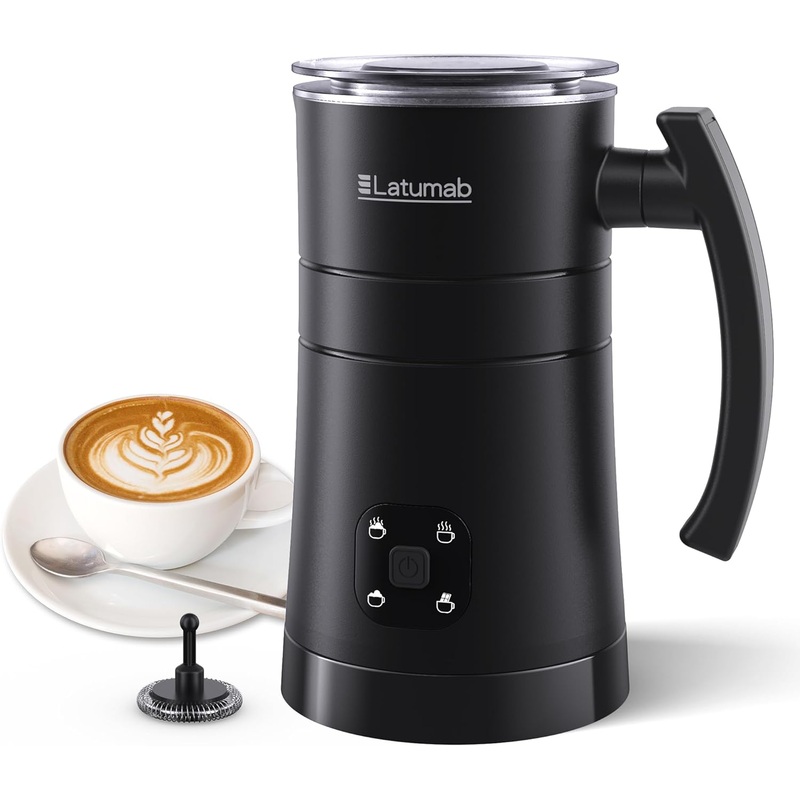 Electric Milk Frother, Latumab 4 in 1 Milk Steamer, 11.8oz/350ml Automatic Warm and Cold Foam Maker for Coffee, Latte, Cappuccino, Macchiato, Hot Chocolate, Ideal Gifts for Women, Girls | Bigbigmart.com