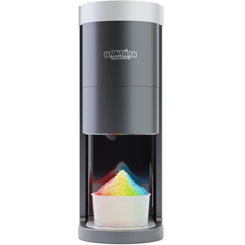 Hawaiian Shaved Ice S777 Snow Cone and Shaved Ice Machine with Blade Adjustment Knob and 5 Reusable Plastic Ice Mold Cups. Great for Granitas, Seltzers, Italian Soda and More 120V, Matte Black | Bigbigmart.com