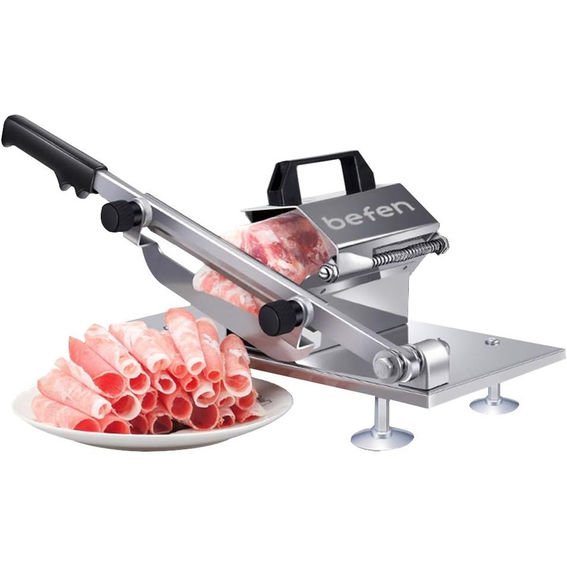 Manual Frozen Meat Slicer, befen Upgraded Stainless Steel Meat Cutter Beef Mutton Roll for Hot Pot KBBQ Food Slicer Slicing Machine for Home Cooking of Hot Pot Shabu Shabu BBQ | Bigbigmart.com