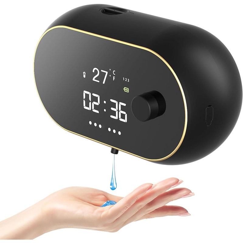 Monstake Automatic Soap Dispenser Touchless Auto Hands Free Lotion Wall Mount Liquid Dish Soap Dispenser Electric Plastic Modern Smart Rechargeable Hand Soap Dispenser for Bathroom Kitchen Black | Bigbigmart.com