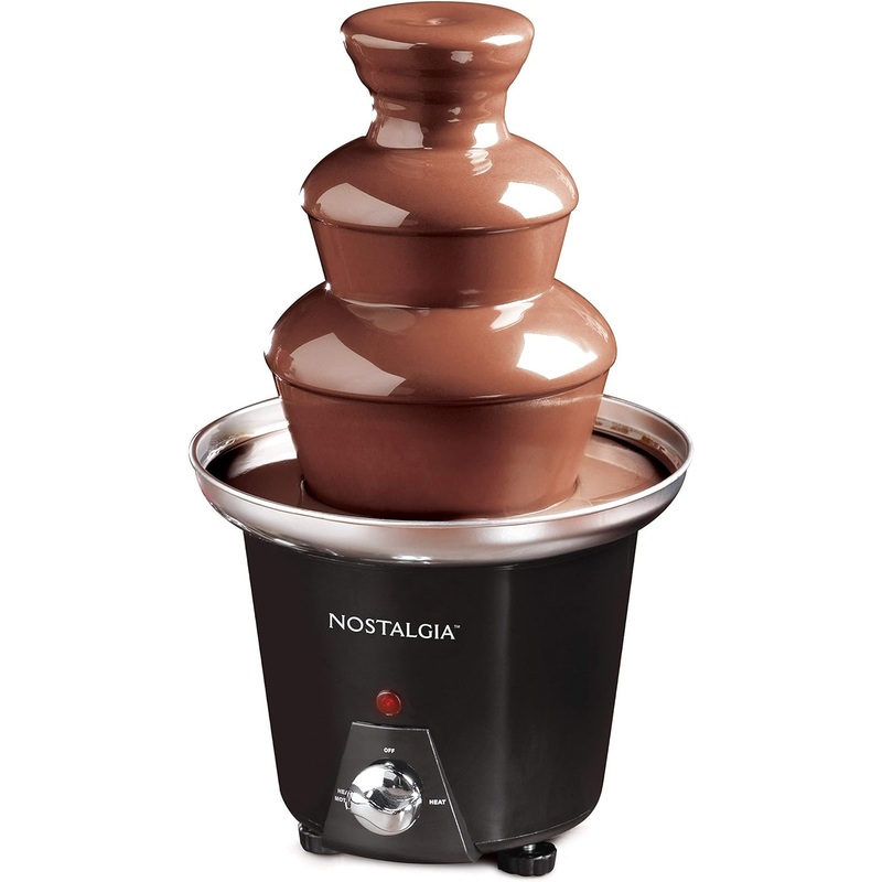 Nostalgia 3 Tier Electric Chocolate Fondue Fountain Machine for Parties – Melts Cheese, Queso, Candy, and Liqueur – Dip Strawberries, Apple Wedges, Vegetables, and More – 24-Ounce – Black, Small | Bigbigmart.com