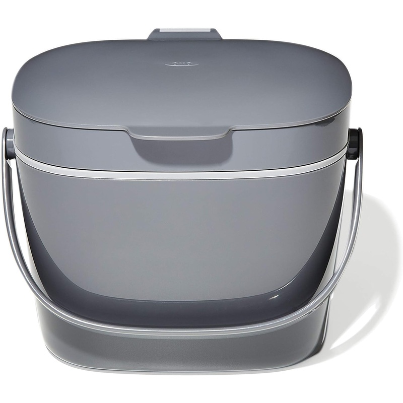 OXO Good Grips EASY-CLEAN COMPOST BIN – CHARCOAL – 1.75 GAL/6.62 L, Plastic, 8.3L x 10.15W x 12H | Bigbigmart.com