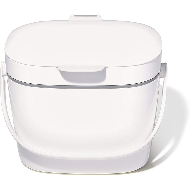 OXO Good Grips EASY-CLEAN COMPOST BIN – WHITE – 1.75 GAL/6.62 L | Bigbigmart.com