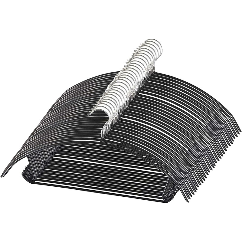 Premium PVC Coating Metal Hangers 30 Pack, Heavyduty, Non Slip Slimline, Suit Jacket T Shirt Hangers, Gold Hooks, Space Saving Clothes Hanger (Black) | Bigbigmart.com