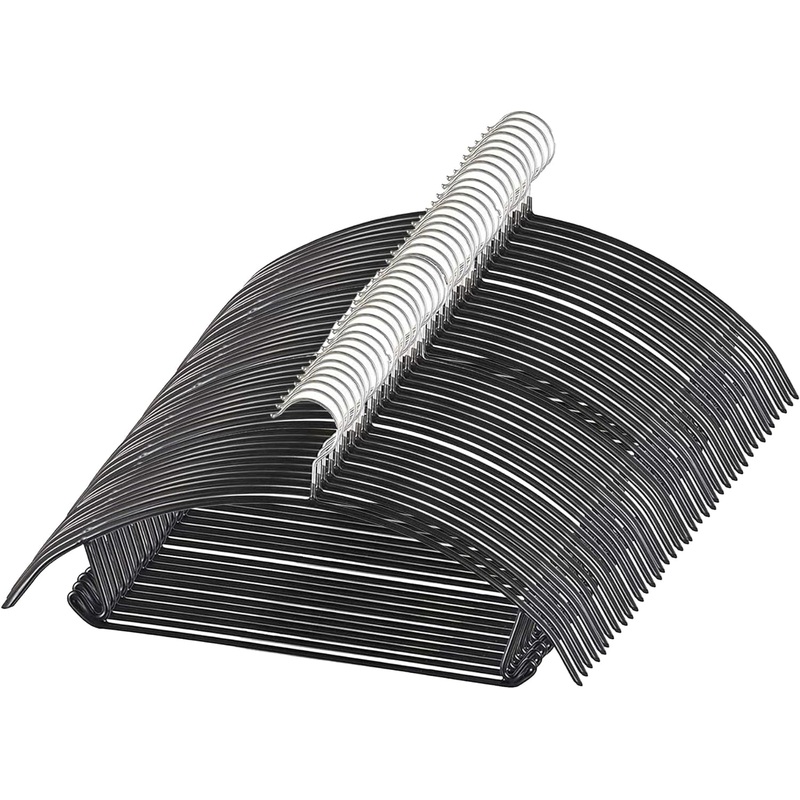 Premium PVC Coating Metal Hangers 40 Pack, Heavyduty, Non Slip Slimline, Suit Jacket T Shirt Hangers, Gold Hooks, Space Saving Clothes Hanger (Black) | Bigbigmart.com