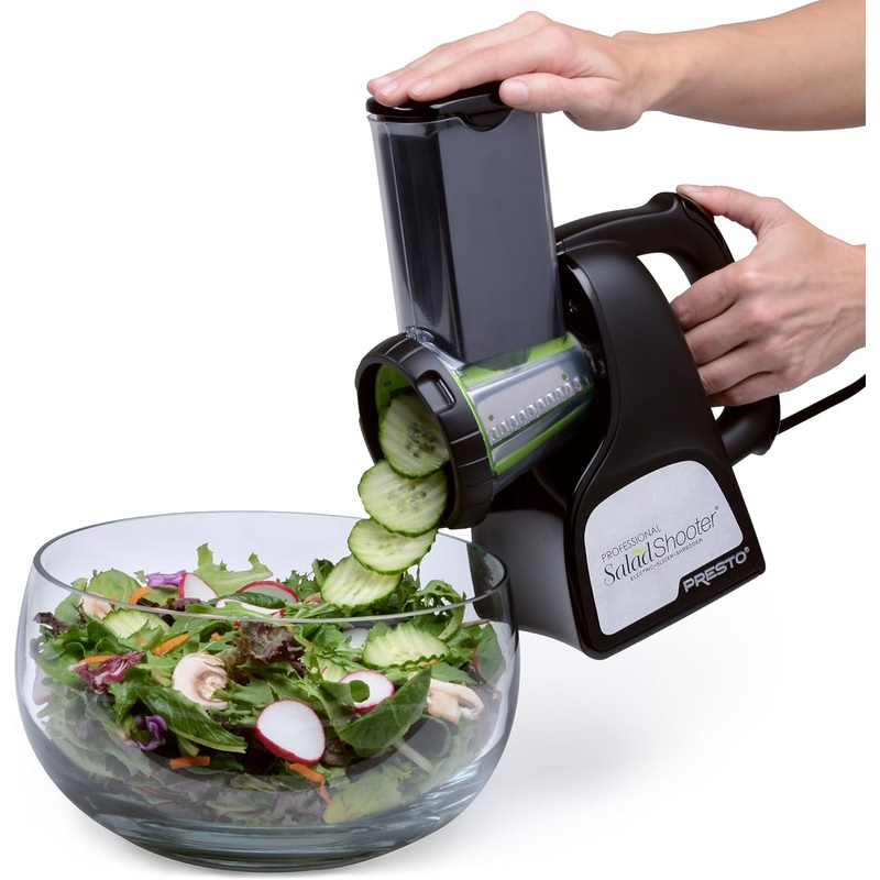 Presto 02970 Professional SaladShooter Electric Slicer/Shredder, Black,1 count | Bigbigmart.com