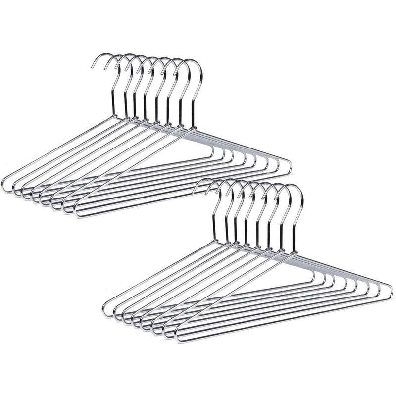 Quality Hangers Heavy Duty Metal Suit Hanger Coat Hangers with Polished Chrome (Suit Coat Hanger – 60 Pack) | Bigbigmart.com