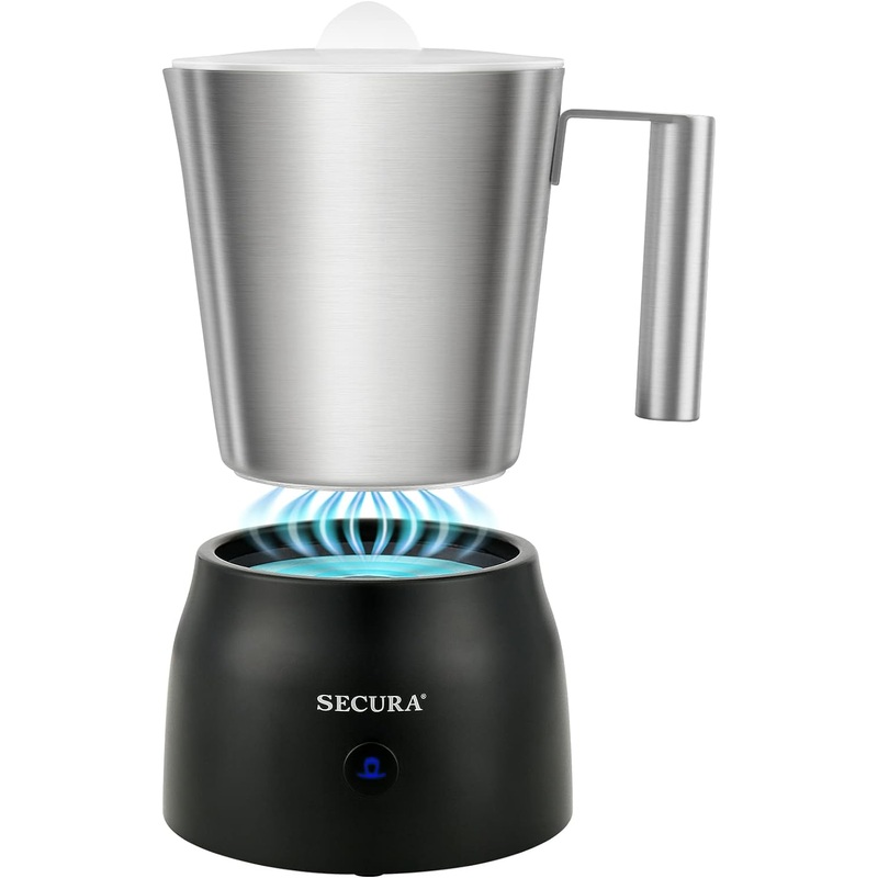 Secura Detachable Milk Frother, 17oz Electric Milk Steamer Stainless Steel, Automatic Hot/Cold Foam and Hot Chocolate Maker with Dishwasher Safe, 120V | Bigbigmart.com