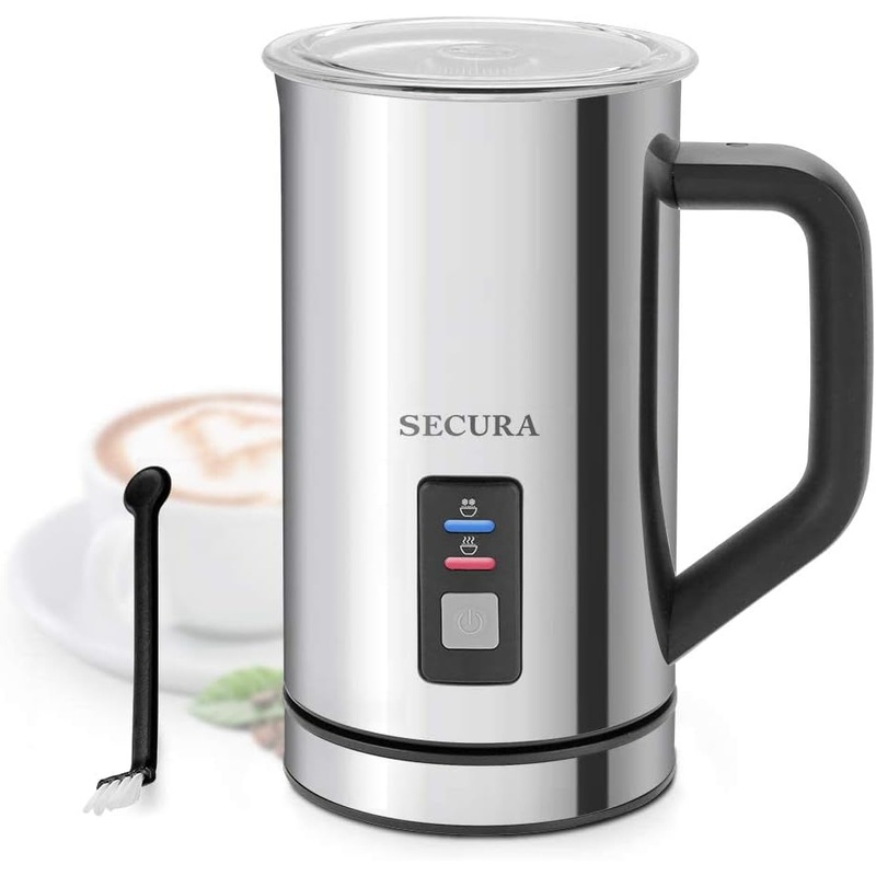 Secura Milk Frother, Electric Milk Steamer Stainless Steel, 16.9oz/500ml Automatic Hot and Cold Foam Maker and Milk Warmer for Latte, Cappuccinos, Macchiato, 120V | Bigbigmart.com