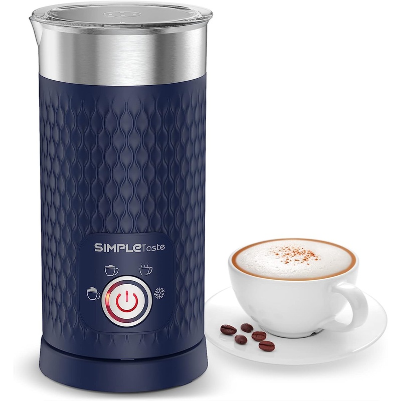 SIMPLETASTE Milk Frother, 4-in-1 Electric Milk Steamer, Automatic Warm and Cold Foam Maker and Milk Warmer for Latte, Cappuccinos, Macchiato | Bigbigmart.com
