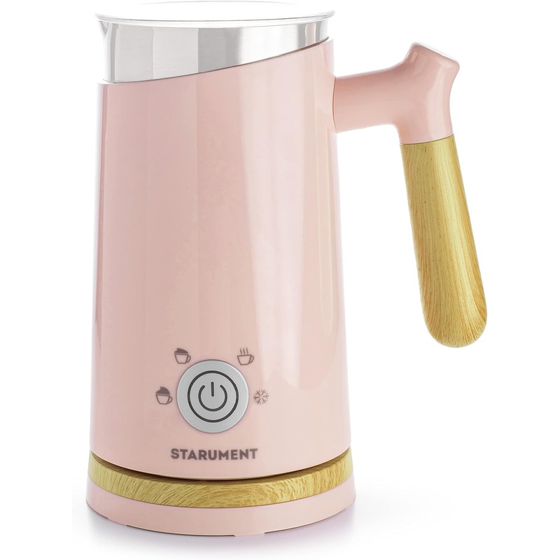 Starument Electric Automatic Milk Frother/ Foamer & Heater for Coffee, Latte, Cappuccino, Other Creamy Drinks – 4 Settings for Cold/ Airy Milk/ Dense Foam & Warm Milk – Easy to Use | Bigbigmart.com