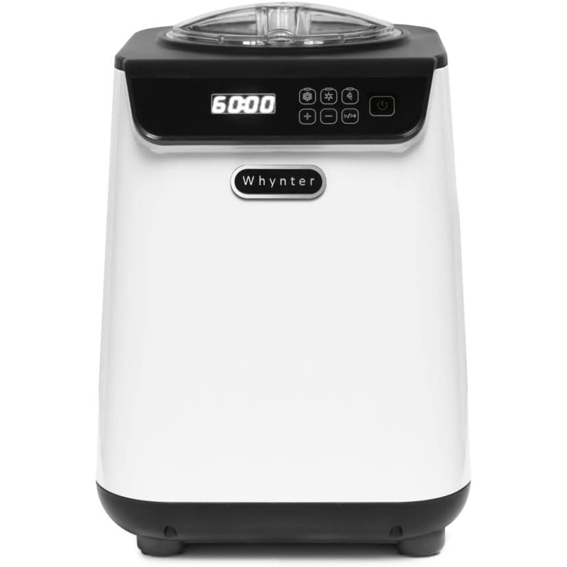 Whynter Ice Cream Maker Machine Automatic 1.28 Qt Upright with Built-in Compressor, LCD Digital Display & Timer, No Pre-Freezing, ICM-128WS, White | Bigbigmart.com