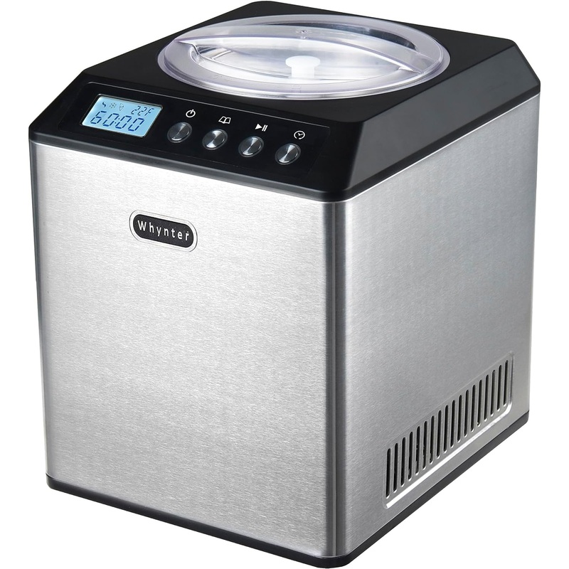 Whynter ICM-201SB Upright Automatic Ice Cream Maker with Built-in Compressor, no pre-freezing, LCD Digital Display, 2.1 Quart Capacity, Black | Bigbigmart.com