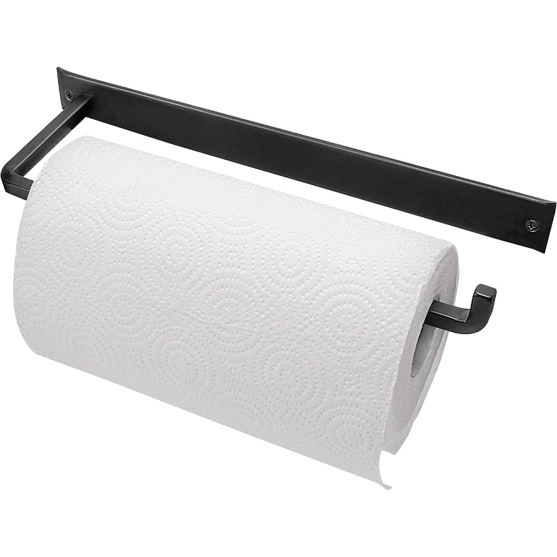 Wrought Iron Paper Towel Holder – Wall Mount Paper Towel Holder for Kitchen, Rustic Paper Towel Holder Wall Mount Decor for Farmhouse Style & Vintage Houses – Black, 13.7 x 4.5 x 1.5 Inches | Bigbigmart.com