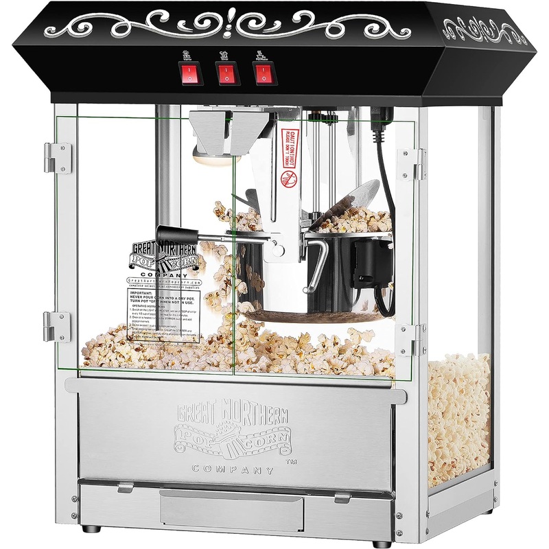 Great Northern 10 oz Perfect Popper Countertop Style Popcorn Machine Black | Bigbigmart.com