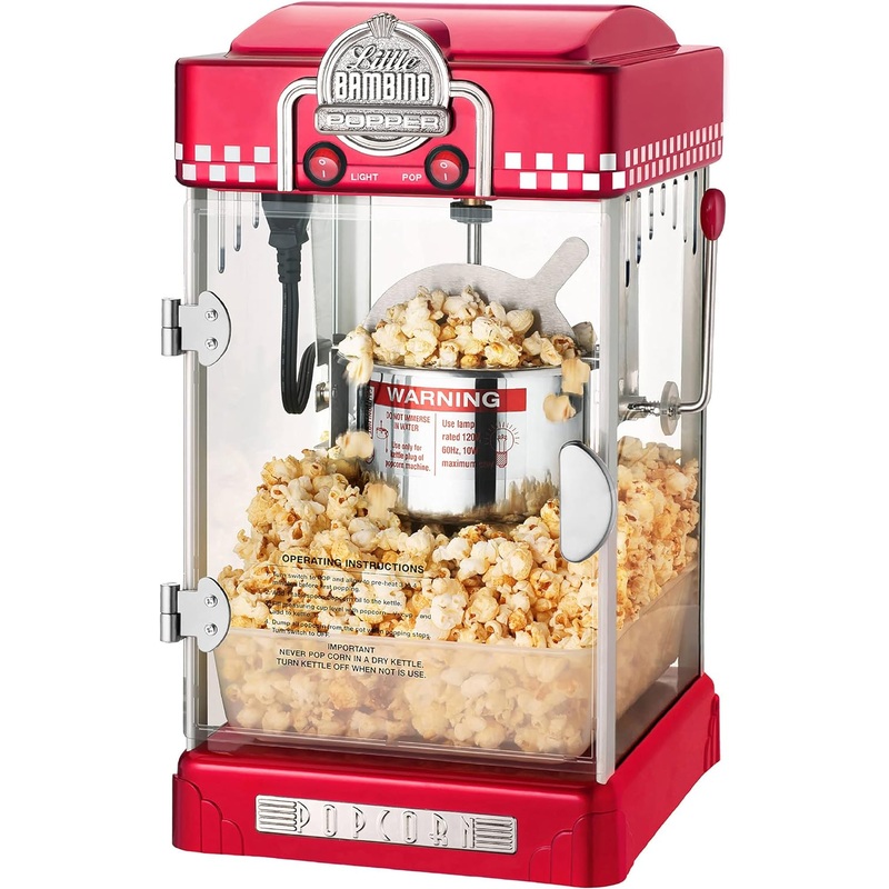 Little Bambino Popcorn Machine – Old-Fashioned Countertop Popper with 2.5-Ounce Kettle, Measuring Cups and Scoop by Great Northern Popcorn (Black) | Bigbigmart.com