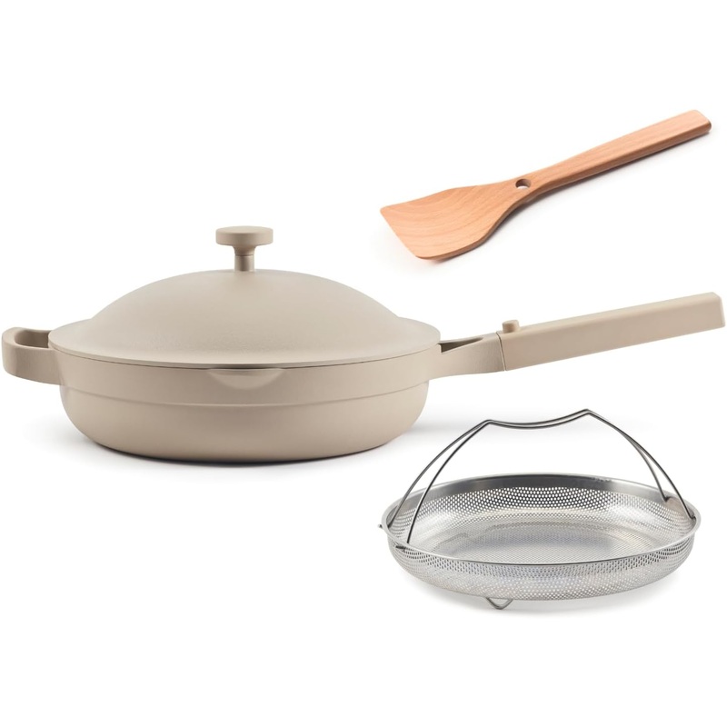 Our Place Always Pan 2.0-10.5-Inch Nonstick, Toxin-Free Ceramic Cookware | Versatile Frying Pan, Skillet, Saute Pan | Stainless Steel Handle | Oven Safe | Lightweight Aluminum Body | Char | Bigbigmart.com