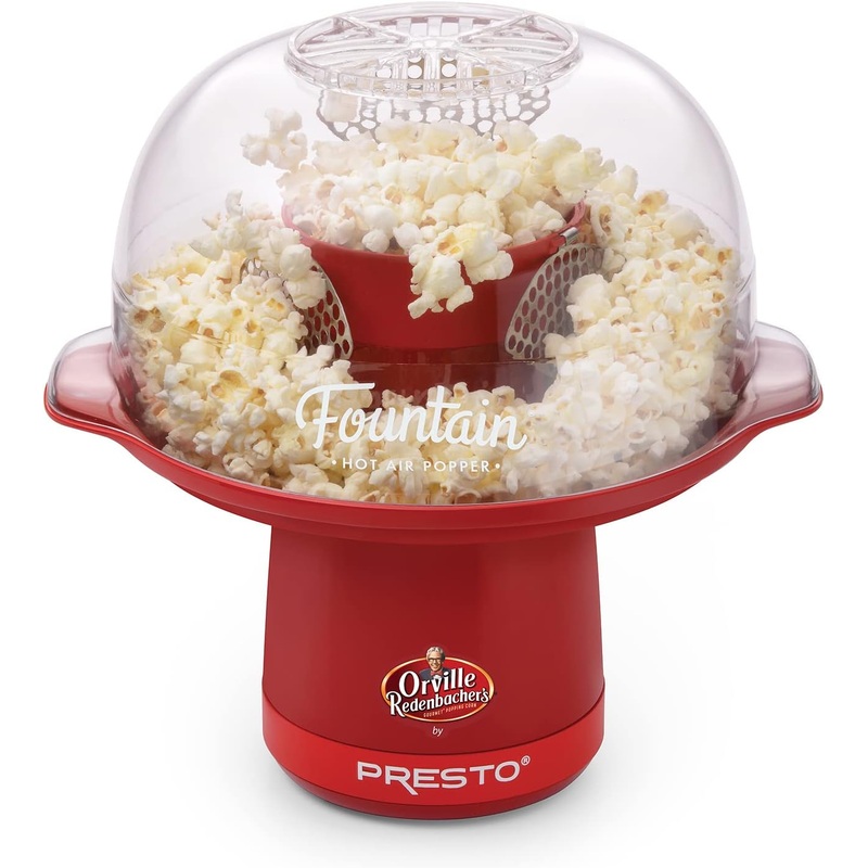 Presto Orville Redenbacher’s Fountain Hot Air Popper Popcorn, 20 Cups, Red | Bigbigmart.com