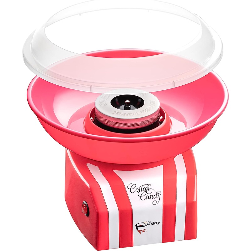 The Candery Cotton Candy Machine – Bright, Colorful Style- Makes Hard and Sugar Free Candy, Sugar Floss, Homemade Sweets for Birthday Parties – Includes 10 Cones & Scooper | Bigbigmart.com